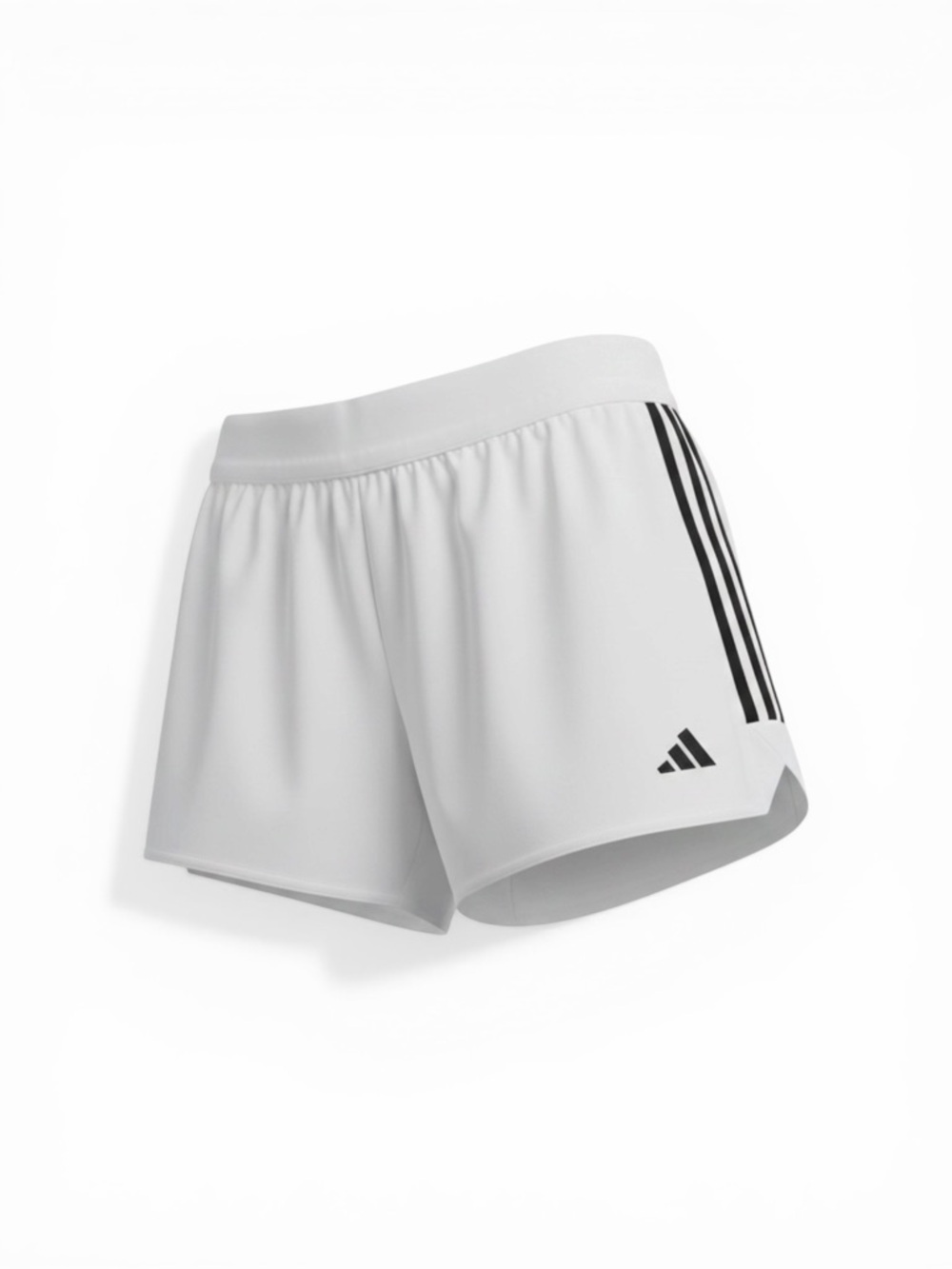 adidas White Women's Athletic Shorts with Black Stripes